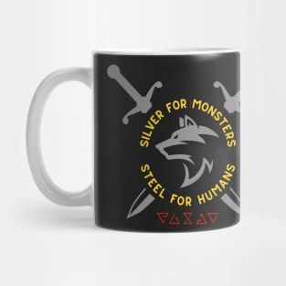 Silver for Monsters - Steel for Humans - Swords and Signs - Colors - Fantasy Mug